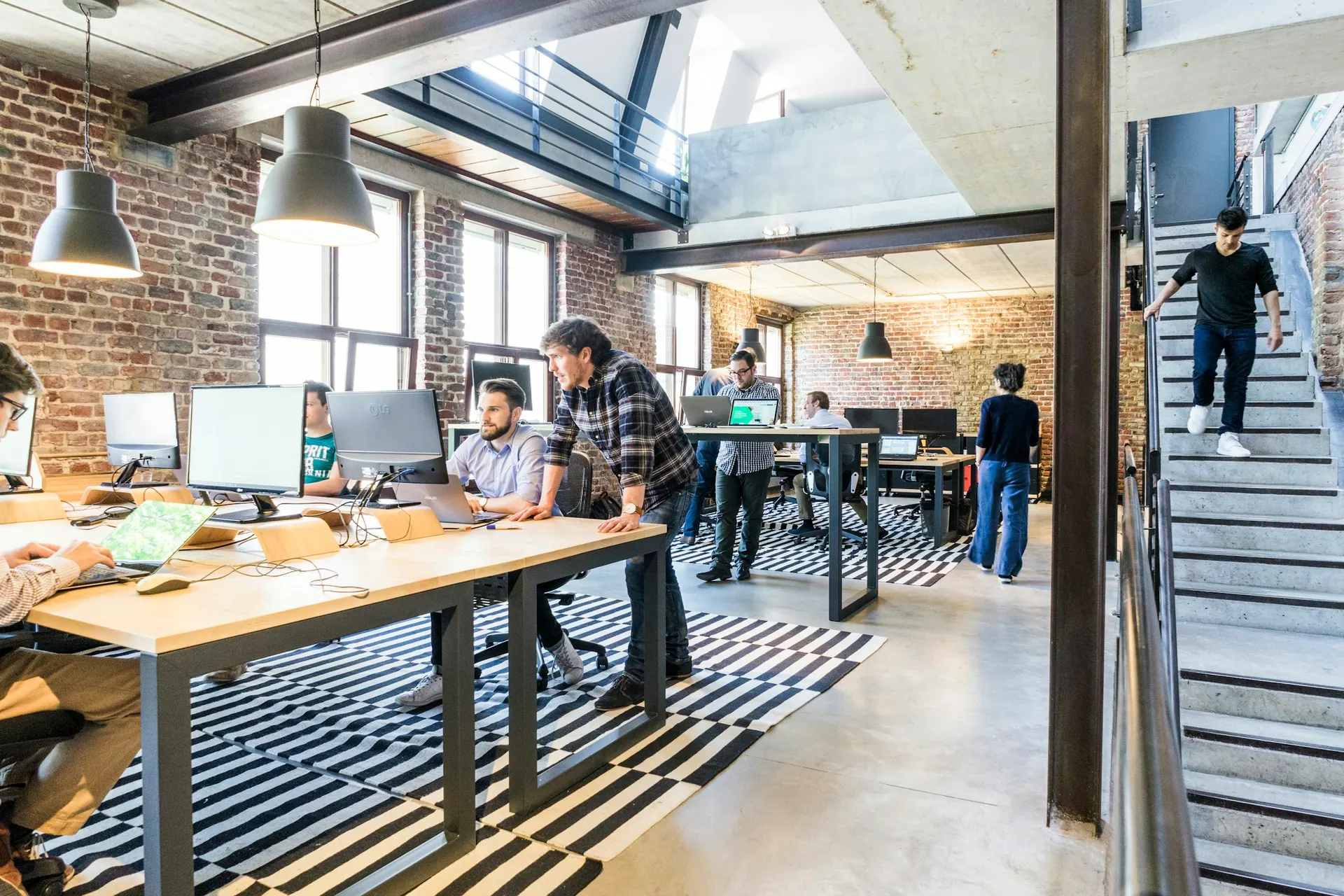 A modern office interior with natural light, suitable for workplace photography.